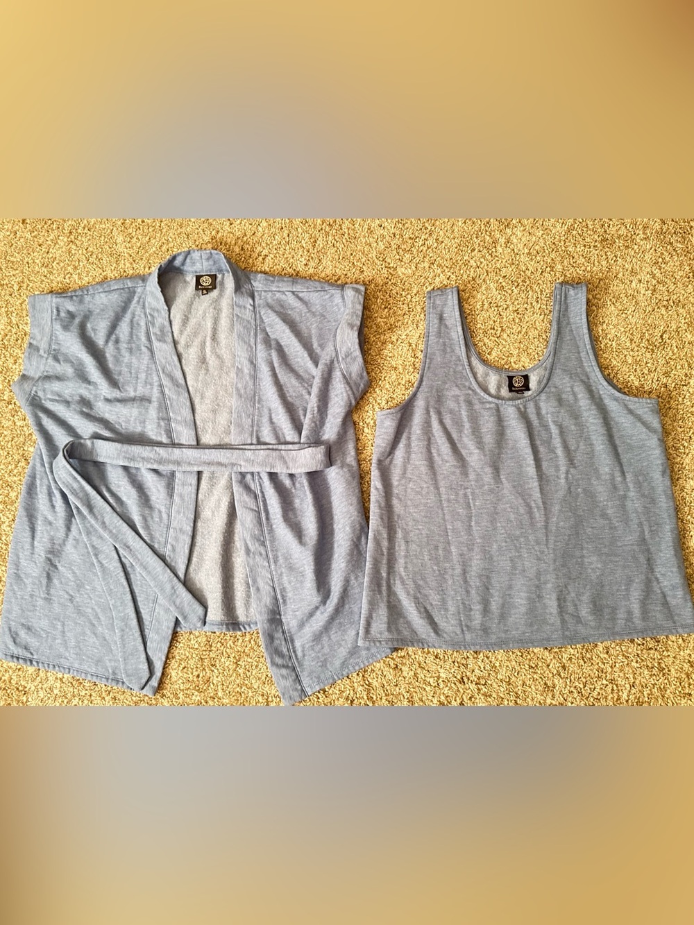 bobeau Light Gray Tank & Robe Loungewear Set